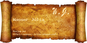 Wasser Júlia névjegykártya